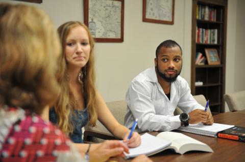 Two students with Traci Stark